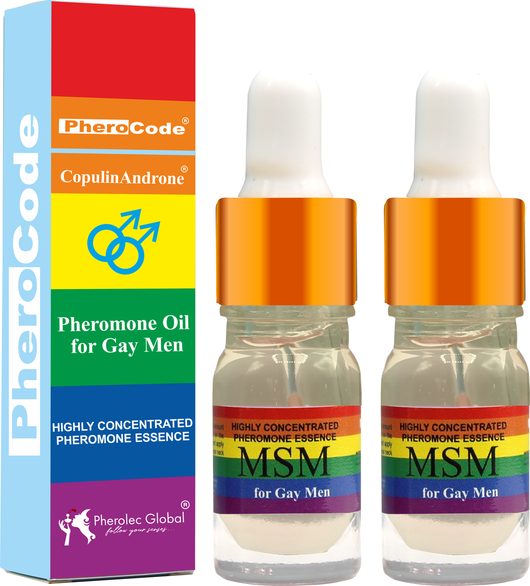 PheroCode CopulinAndrone® MSM Men Sex Men 100% Natural Very Strong High Quality Pheromone for Gay Men to Attract Gay Men Dropper 2x5ml