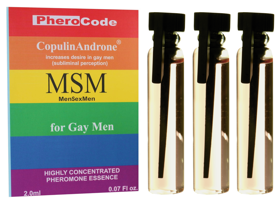 PheroCode CopulinAndrone® MSM Men Sex Men 100% Natural Very Strong High Quality Pheromone for Gay Men to Attract Gay Men Dropper 3x2ml