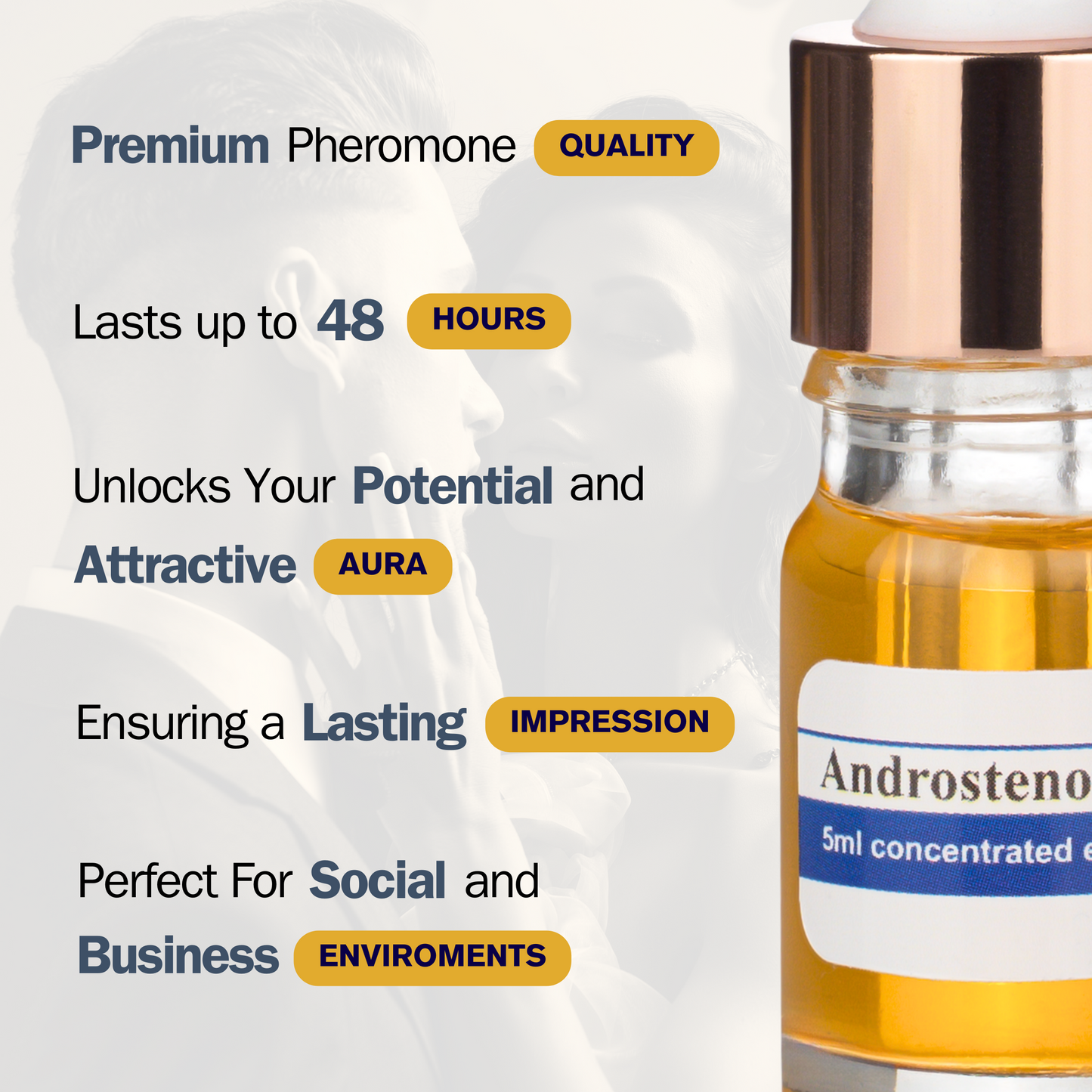 ANDROSTENONUM® 100% natürliches, sehr starkes, hochwertiges Pheromon für Männer, um Frauen anzuziehen Dropper 5ml