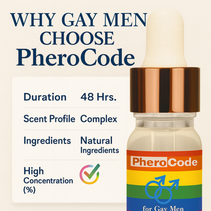 PheroCode product with text about its features on a beige background