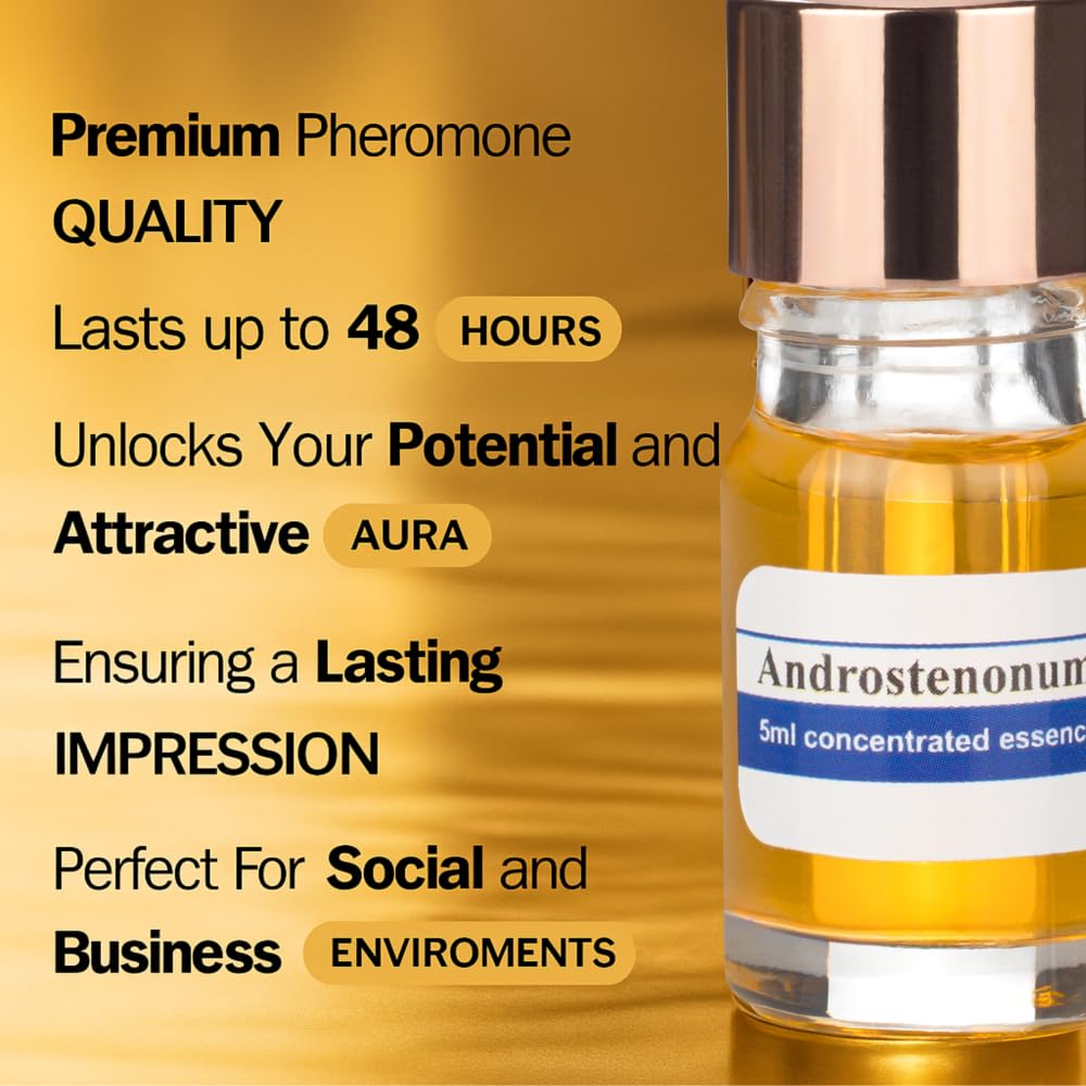 Mens Perfume Pheromone ANDROSTENONUM Men Perfume Body Oil with 48-Hour Long-Lasting Formula - Mens Aftershave Pheromone Perfume for Men for Daily Wear - The Original Mens Fragrances 5ml Gifts for Him