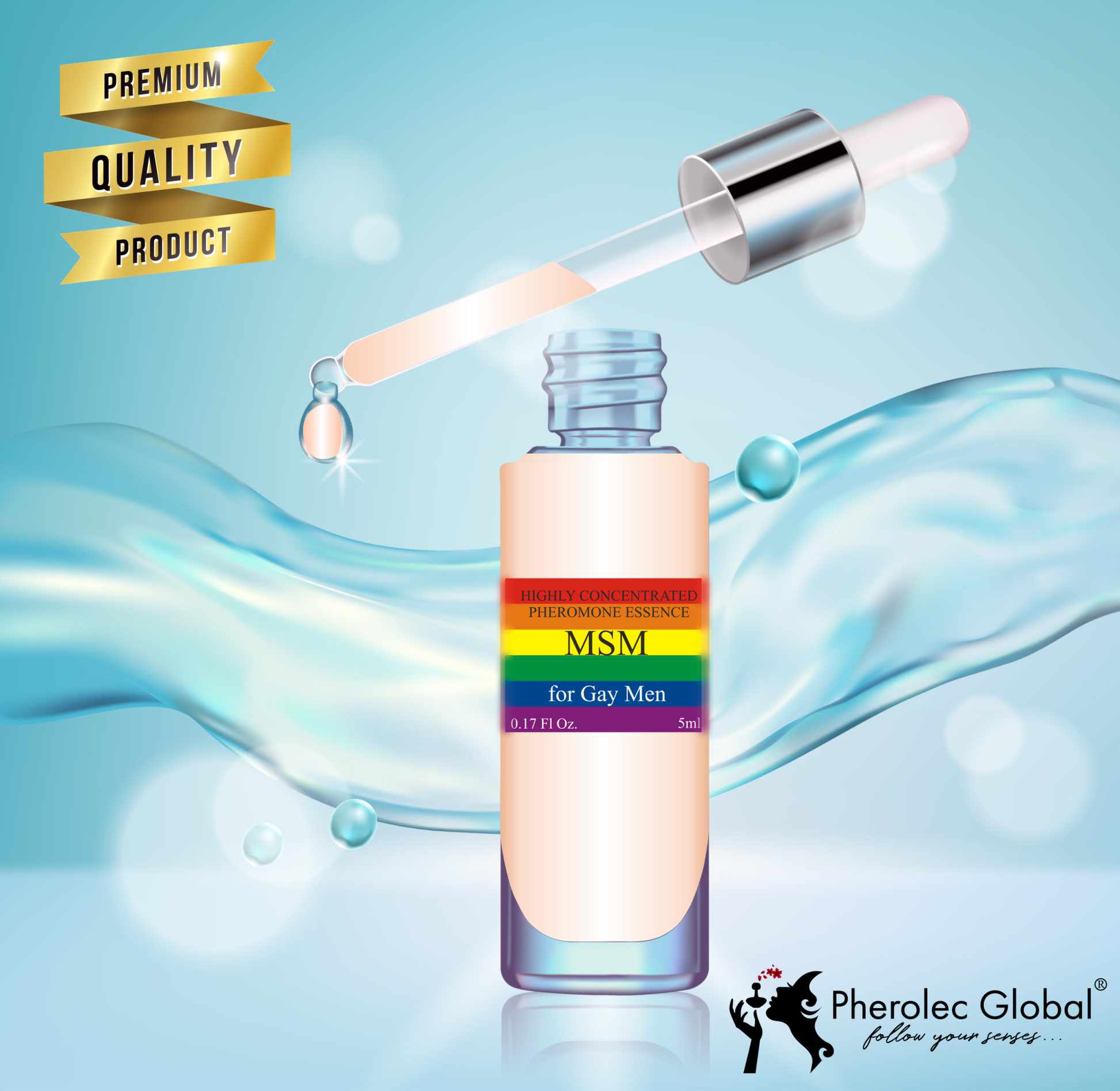 Premium quality pheromone product dropper bottle glass botlle easy to use handy bottle