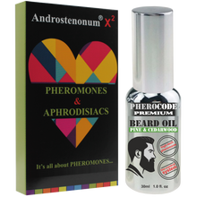 Lade das Bild in den Galerie-Viewer, PheroCode premium beard oil pine &amp; cedarwood hi-tech pheromone formula bio-control system grooming Concentrated essence of natural pheromone for men. Attract women. Androstenonum X2 Roll-On 8ml
