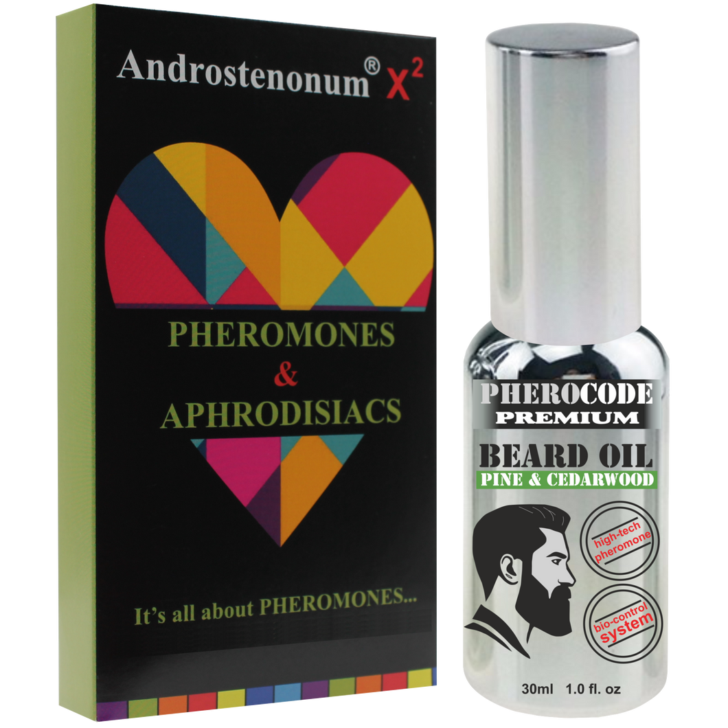 PheroCode premium beard oil pine & cedarwood hi-tech pheromone formula bio-control system grooming Concentrated essence of natural pheromone for men. Attract women. Androstenonum X2 Roll-On 8ml