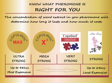 Load image into Gallery viewer, what is the right pheromone for you? strenght of pheromoneswhat is the right pheromone for you? strenght of pheromones
