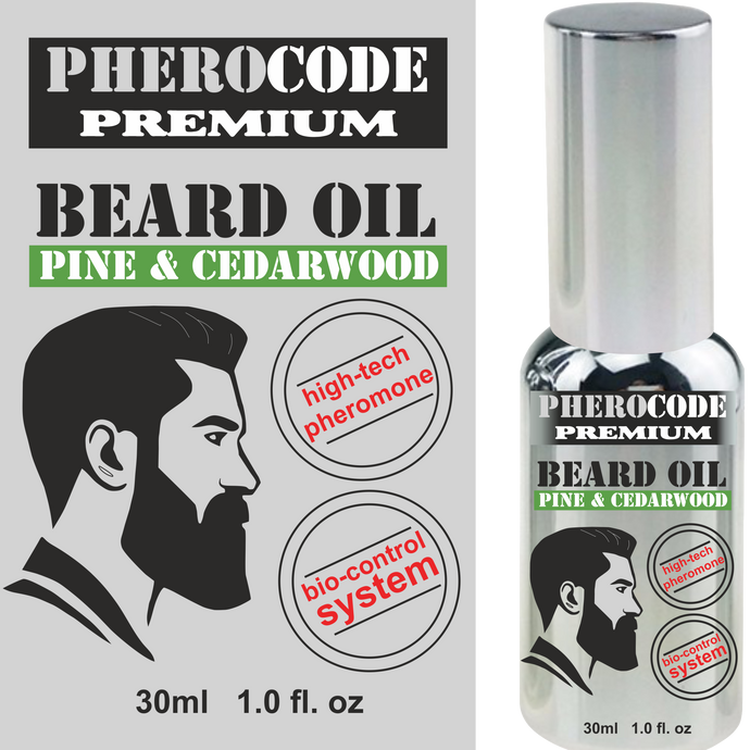 PheroCode premium beard oil pine & cedarwood hi-tech pheromone formula bio-control system grooming